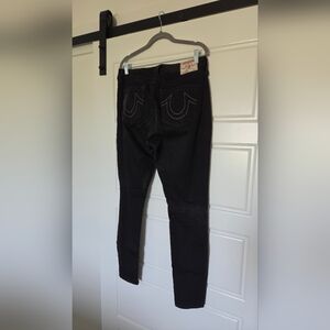 True Religion Black Skinny Jeans with Signature Back Stitching